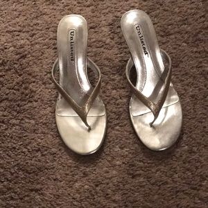 Silver, glitter heels.